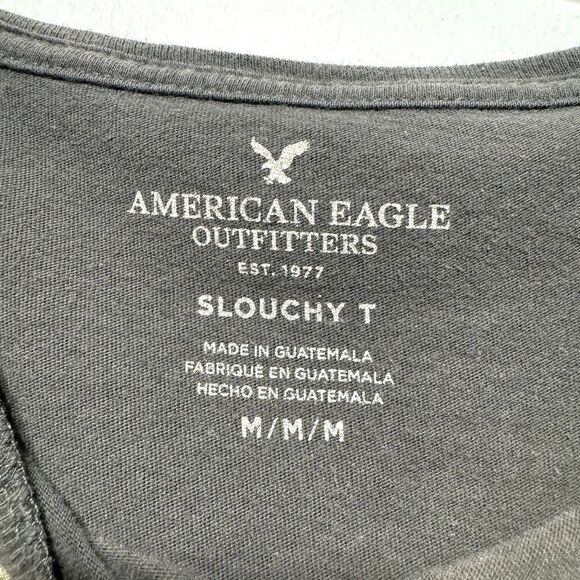 American Eagle Shirt Short Sleeve Anchor Graphic Tee Gray & Tan Mens Sz Medium - Picture 4 of 6